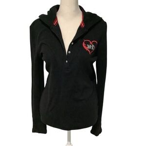Harley-Davidson Women’s Black Hoodie with Red Heart Accent. Size M/L